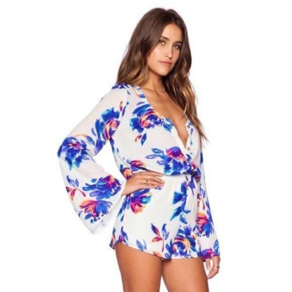 Show Me Your Mumu Red Rocks Petal Paint Romper -  M‎